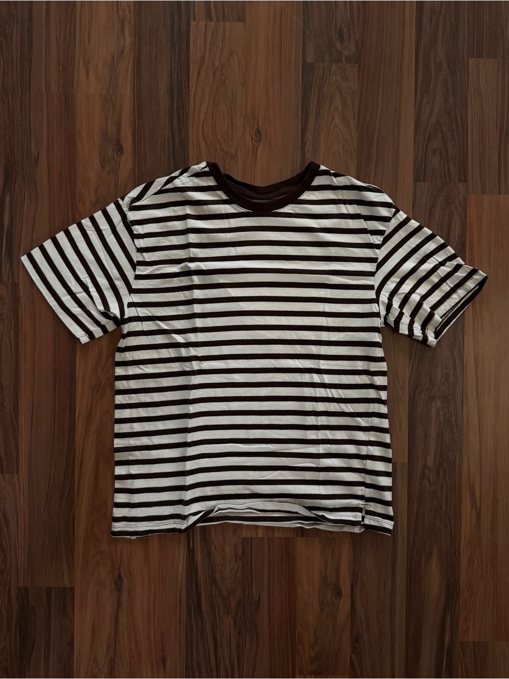 H&M Black and White Striped Crewneck Tee